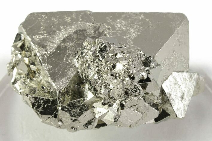 Gleaming Octahedral Pyrite Crystal Cluster - Peru #371186